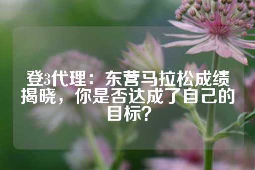 登3代理：东营马拉松成绩揭晓，你是否达成了自己的目标？-第1张图片-皇冠信用盘出租